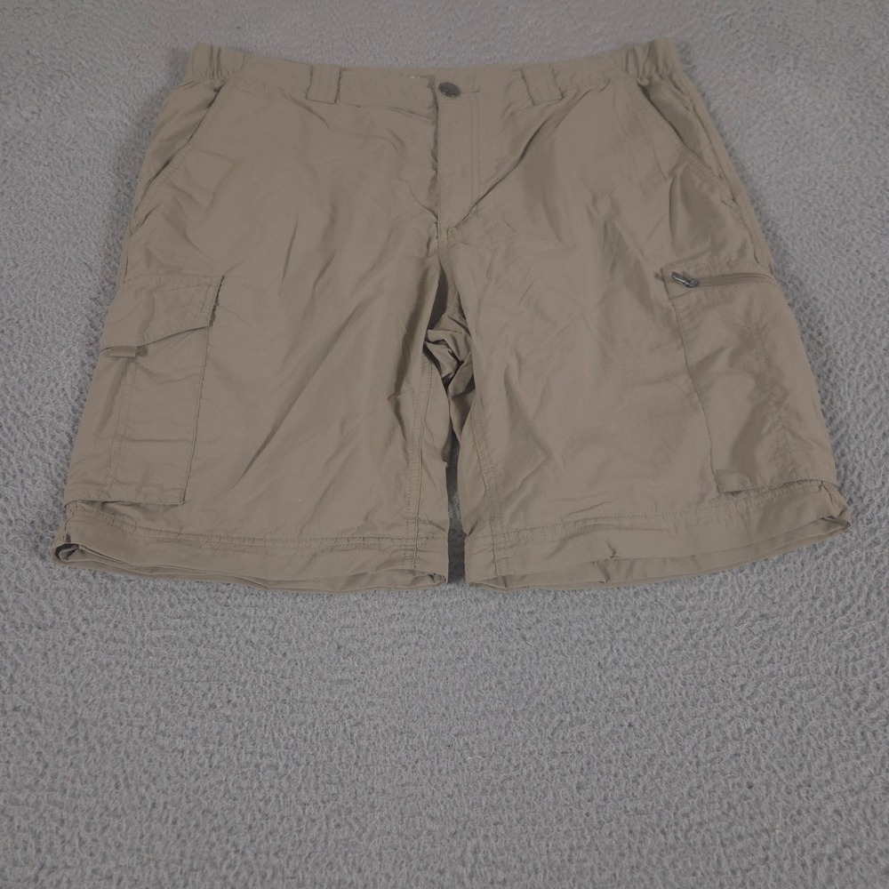 Columbia Shorts Mens 38 Tan Silver Ridge Nylon Omni-Shade Cargo‎ Hiking Utility
